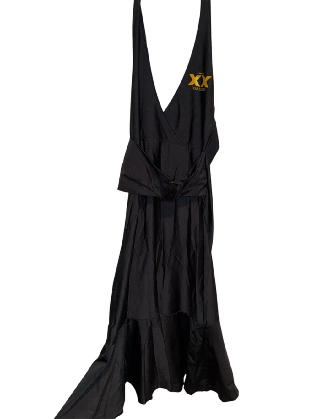 Black V-Neck Evening Dress
